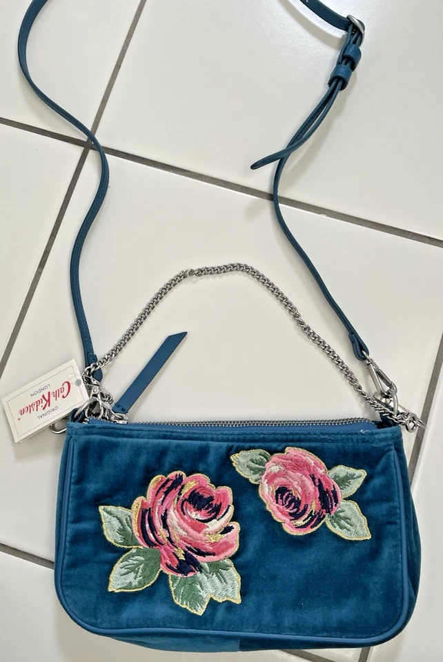 HALF PRICE Cath Kidston 3 Way Cotton Velvet  Demi Bag New With Tags Teal - Image 1 of 4