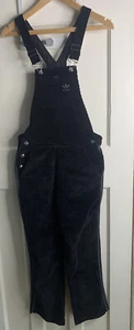 Adidas Corduroy Overalls Womens UK6 Dungarees Workwear Black Colour - Picture 1 of 12