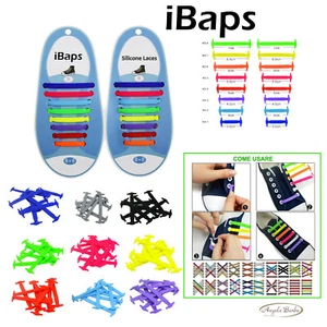 Lacci scarpe elastici piatti in silicone per bambini da running sport uomo donna - Imagen 1 de 24