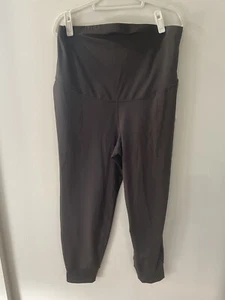 NWT Old Navy Maternity Active Jogger Leggings Sz XL Gray Pockets Over the Belly - Picture 1 of 7