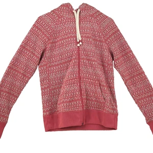 SO Hoodie Sweatshirt Womens Large Peach & White Full Zip Long Sleeve Pocket - Picture 1 of 10
