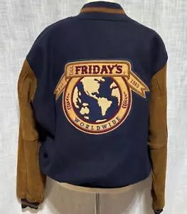 VTG Golden Bear USA TGI FRIDAY'S 30th 1995 Wool Leather Varsity Jacket Med. RARE - Picture 1 of 13