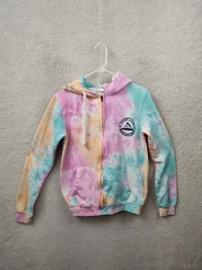 Exist Women Sweatshirt Medium Blue Tie Dye Cotton Blend Full Zip Casual Hoodie - Picture 1 of 17