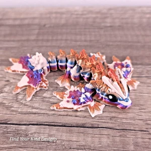 3D printed Tiny Ocean Wyvern articulated flexi fidget toy 4.75 inch sea creature - Picture 1 of 6