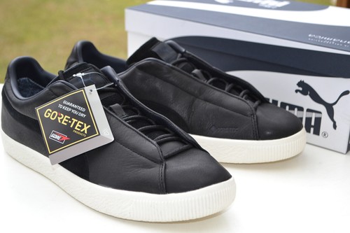 Scarpe da ginnastica uomo PUMA nuove con scatola impermeabili CLYDE GTX NANAMICA pelle nera UK 8 RRP £ 130