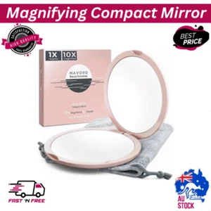 Magnifying Compact Mirror for Purses, 1X/10X Magnification – Double Sided Travel - Picture 1 of 9