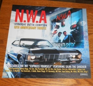 N.W.A. Poster Straight Outta Compton 2 lati piatto 1998 promo 12x12 RARO - Foto 1 di 2