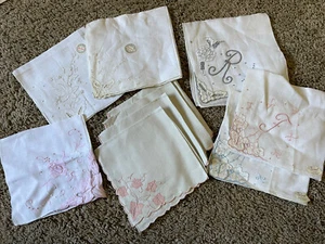 Madeira Linen Napkins Burmel York Street Applique Vtg Pink Blue Leaves Floral - Picture 1 of 15