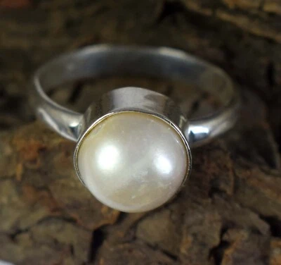 Anillo de hombre 12,60 quilates natural de perlas blancas del Mar del Sur de Tahití redondo 9 x 9 mm gemas Foto 1 de 4