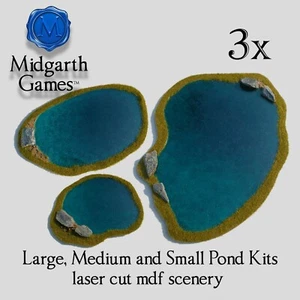 Kit de paisajes de tres estanques MDF sin montar sin pintar ferrocarril diorama Warhammer 40K - Imagen 1 de 7