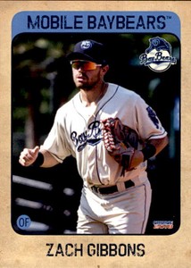 2018 Mobile BayBears Choice #7 Zach Gibbons Scottsdale Arizona AZ Baseball Card