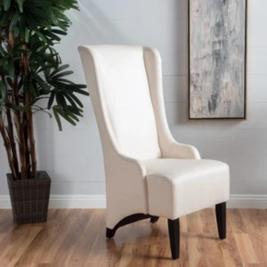 Dining Chair Back Fabric High Kitchen Room Wood Padded Solid Seat Living Formal - Picture 1 of 7