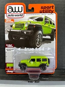 1/64 AUTO WORLD SPORT UTILITY SERIES 2017 JEEP WRANGLER UNLIMITED MOAB GREEN - Picture 1 of 2