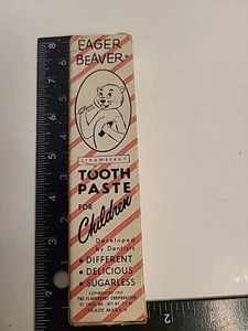 Vintage 1955 Eager Beaver Childrens Toothpaste Flavordent ST Louis, MO - Picture 1 of 9