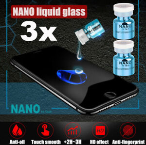 3Stk  NANO Liquid Glass Screen Protector oleophobe Beschichtung Film Universal