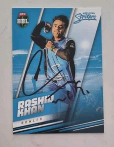 RASHID KHAN SIGNED IN PERSON BIG BASH BBL CRICKET CARD GENUINE Tap n Play - Picture 1 of 1