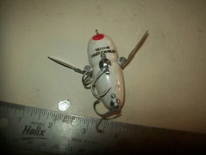 Heddon Crazy Crawler Grey/White Tennite Vintage Fishing Lure 2 1/2" Long Body - Picture 1 of 5
