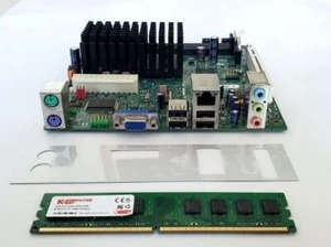 Intel Atom D410PT DDR2 PCI SATA LAN PS/2 USB Mini ITX Motherboard w 2GB Memory - Picture 1 of 2