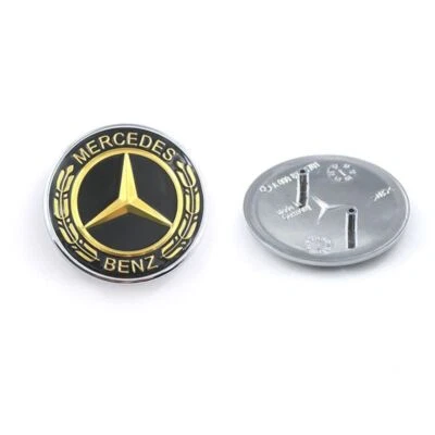 Capucha delantera emblema estrella dorada laurel corona insignia clase A GL GLC GLE Foto 1 de 4