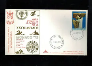 FDC-1806***VATICAN 1972**XX OLYMPIADE FDC ** UNADDRESSED - Picture 1 of 2