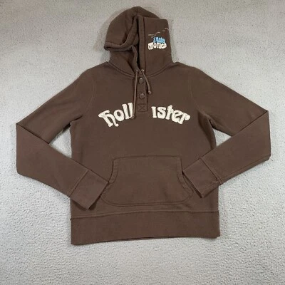 VTG Hollister Hoodie Women L Brown Thin Coastal Beach Summer Y2K Santa Monica - Image 1 of 4