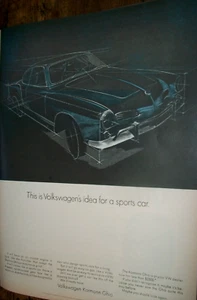 1968 VW Karmann Ghia mid-size mag car ad -blueprint- "This is Volkswagen's idea" - Picture 1 of 1
