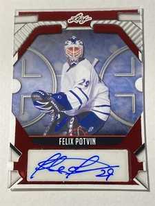 FELIX POTVIN maple leafs 2025 Leaf Metal Hockey Legends Acetate RED AUTO 1/2 - Picture 1 of 2