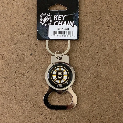 NHL Boston Bruins Ice Hockey Logo Bottle Opener Key Chain NWT Cover