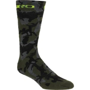 Giro Seasonal Camo HiViz MERINO wool Mid Medium 6" Sock - Picture 1 of 1