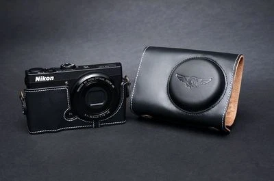 Genunie real Leather full Camera Case cover bag for Nikon COOLPIX P330 black - Image 1 of 4