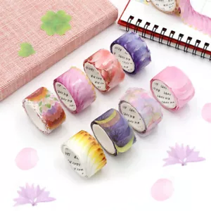 200PCS/Roll Flower Petal Washi Tape Masking Scrapbook Sticker Sticky Paper Craft - Picture 1 of 26