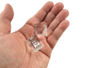 CRYSTAL THOUGHT KONDENSATOR Karte Zaubertrick Vorhersage Mental Close Up Clear Cube - Bild 1 von 5