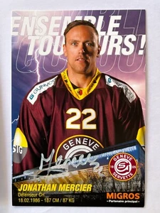 Autógrafo JONATHAN MERCIER-Servette Ginebra-hockey sobre hielo-ex-HC Martigny-firmado-POSTAL - Imagen 1 de 2