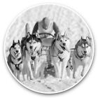 2 x Vinyl Stickers 7.5cm (bw) - Husky Dogs & Sleigh Dog Pack  #39171