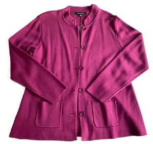 Chadwicks Cardigan Jacket Mulberry Medium Long Sleeve NWOT - Picture 1 of 5