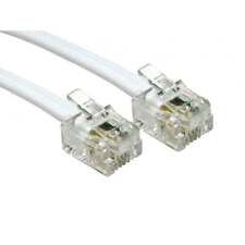 3m Metre RJ11 To RJ11 Cable Lead 4 Pin ADSL Router Modem Phone 6p4c WHITE Long