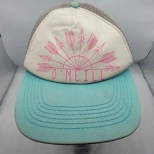 O'Neill Island Time Arrows Girls White Blue Trucker Hat Outdoors Casual Comfort - Picture 1 of 9