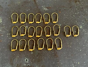 10 Paar Vintage Ohrbügelhaken aus poliertem Messing | Verschlussverschluss - Bild 1 von 7