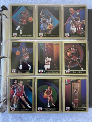 1990-91 SKYBOX BASKETBALL COMPLETE SET 1-423 CARDS IN PAGES & BINDER - Изображение 1 из 4