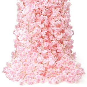 6PC 35.4FT Cherry Blossom Flowers Garland for Spring Decor Pink Flowers Garla... - Imagen 1 de 9