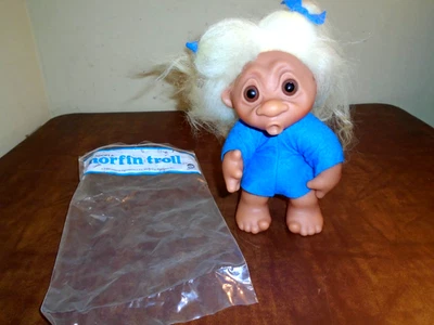Muñeca Troll Vintage 9" THOMAS DAM THUMB SUCKER 604 NORFIN Dinamarca en Bolsa Foto 1 de 4