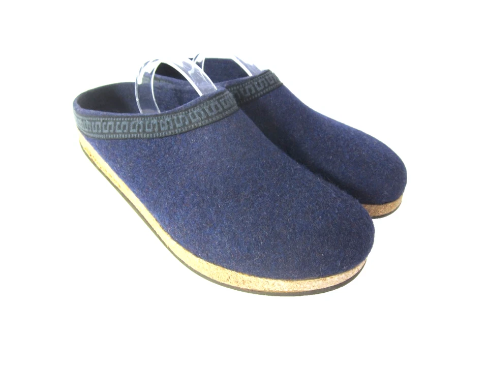 Tamancos femininos Stegmann 9 azul marinho lã feltrada slip on mules sapatos confortáveis - Imagem 1 de 4