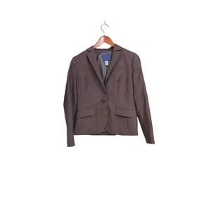 Giacca blazer J Crew marrone 100% lana foderata 3 bottoni 6P abbigliamento carriera professionale - Foto 1 di 8