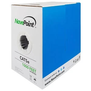CAT5e Cable CMR Copper Riser UTP 24AWG 350MHz Network Ethernet 1000FT Black Bulk - Picture 1 of 4