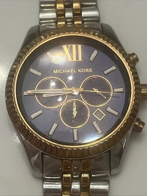 Michael Kors Lexington два тона серебра розового золота синий циферблат часов MK8412 запчасти - Изображение 1 из 4