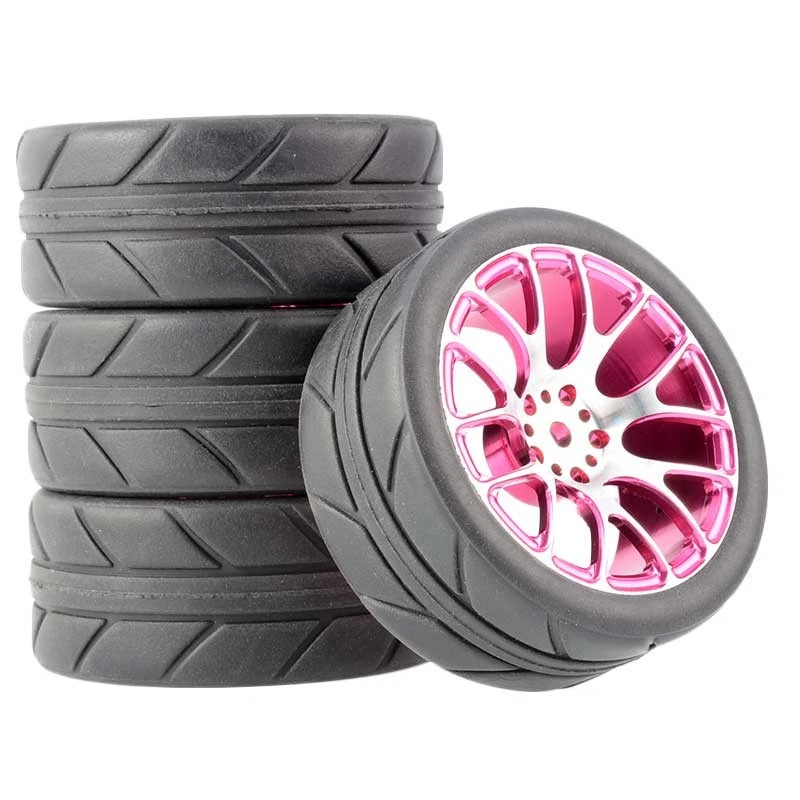 Llantas de aleación de coche de radiocontrol de turismo en carretera 1/10 llantas neumáticos para Tamiya Hpi Kyosho MST HPI Foto 1 de 4