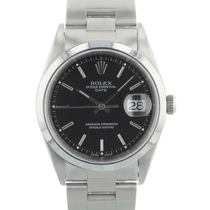 Rolex Oysterdate 15200 34 mm Black Dial Stainless Steel Oyster 2003 Box & Papers - Picture 1 of 13