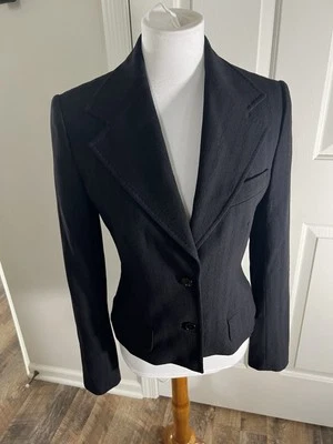 Dolce & Gabbana Women’s  Black Wool Blend Blazer Size 42 US Size 6 Made In Italy - Image 1 of 4
