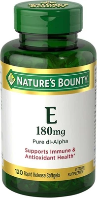 Nature’s Bounty Vitamin E 400IU 120 Softgels – Antioxidant Health Support - Image 1 of 4