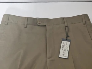 Zanella Anzughose Größe 34 US Todd in hellbraun Biege 100 % Wolle neu mit Etikett - Bild 1 von 16